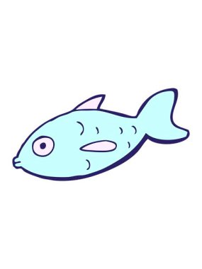 Çizgi film balık çiziminin basınçlı animasyonu