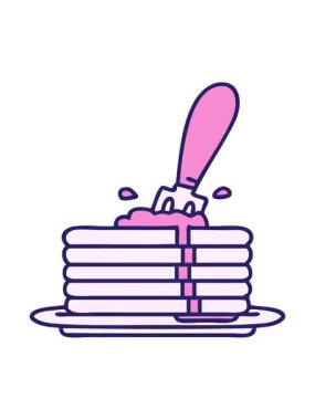 Tereyağı damlayan bir yığın lezzetli gözlemenin canlandırma efekti