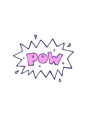 Çizgi roman pow sembolünün neon ışık efekti animasyonu