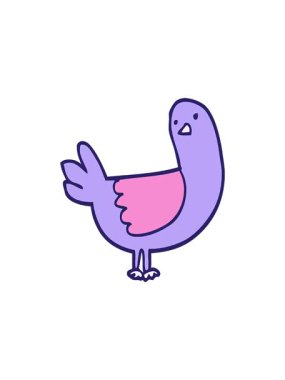 Çizgi film güvercinlerinin radyoaktif parlayan animasyonu