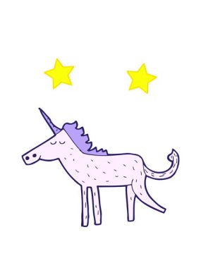 dönen yıldızlar çizgi film tek boynuzlu atının animasyonu