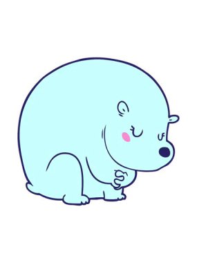 Sevimli kutup ayısının çizgi film efektlerini renklendir