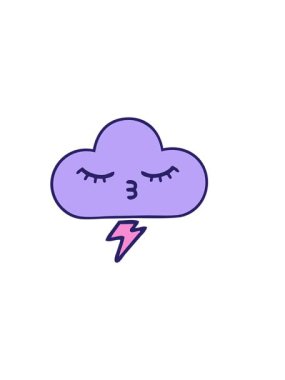 Fırtına bulutu çiziminin yatay titreşimli animasyonu