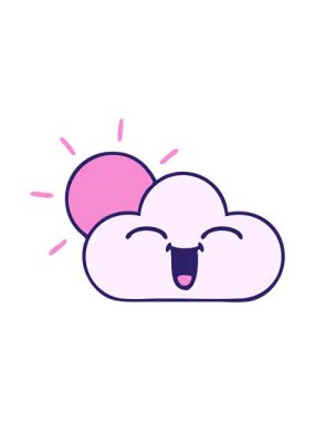 Pikselleştirme efekti güneş ve bulutun canlandırması