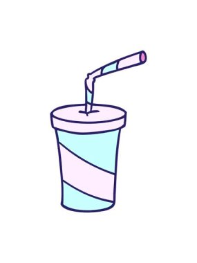 Titreyen hareketli el animasyonu çizilmiş fast food içeceği karikatürü.