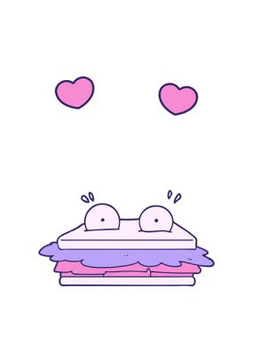 dönen kalpler çizgi film karakteri karalamalarının animasyonu