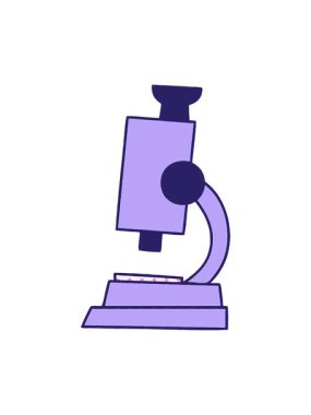 Bir bilim mikroskobunun çizgi roman tarzı çizgi filminin basınçlı animasyonu