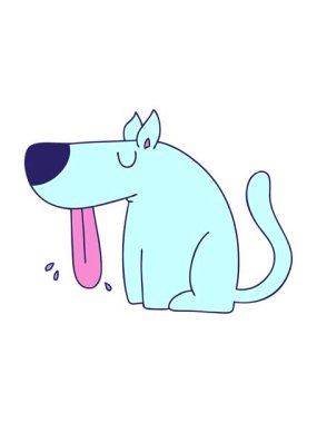 Çizgi film köpeğinin çiziminin canlandırma efektini göster