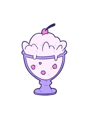 Çizgi film leziz tatlı illüstrasyonunun hareketli animasyonu