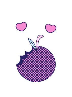 Çizgi roman tarzı elmanın dönen kalpleri animasyonu