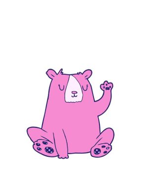 Çizgi film ayı çiziminin zıplama hareketi canlandırması