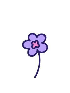 Basit çiçek tasarımı çizgi filminin yükselişi ve yüzüşü