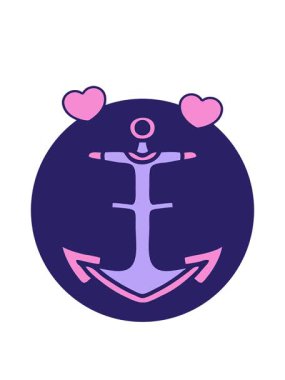 dönen kalp animasyonu bir çapa dövmesi