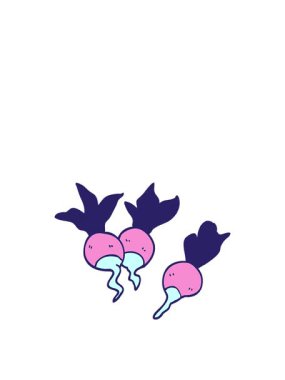 Çizgi film karikatürünün hareketli animasyonu sağlıklı turp