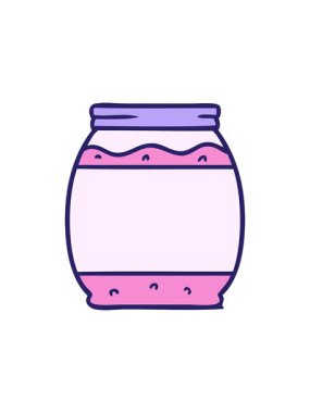 Dikkat çekici bir el çizimi çilek reçeli karalaması.