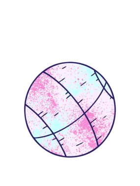 Bir basket topunun çizilmiş karikatür çiziminin animasyonunu büyütüyorum.