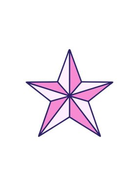 Bir yıldız çizgi filminin ikonik dövme stili görüntüsünün bölünme etkisi