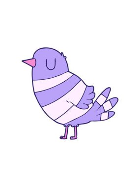 Parlak şirin kuş çizgi filminin dikkat çekici animasyonu