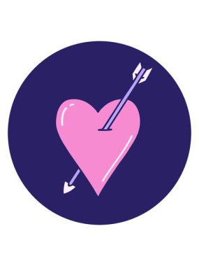 Bir okun ve kalbin ikonik dövme tarzının ışık efekti animasyonu