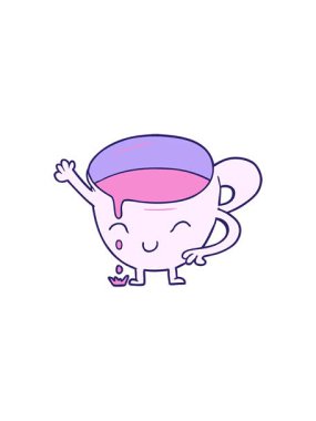 Dökülen çay fincanının radyoaktif parlak animasyonu