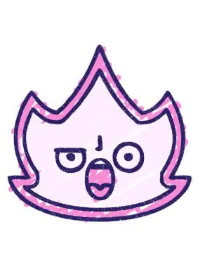 shivering motion animation of Flame Character Chalk Drawing