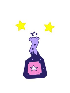 dönen yıldızlar çizgi film karalama deney iksirlerinin animasyonu