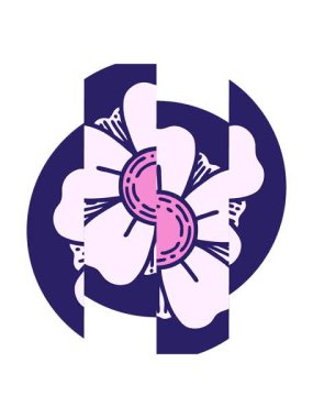 Bir çiçeğin çizilmiş resminin bölünmüş hareketi canlandırması