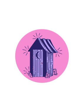 Dövme stili açık hava tuvaletinin satış animasyonu