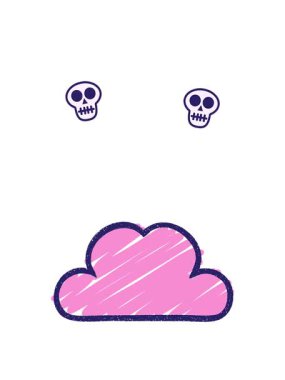 Garip Bulut Tebeşiri Çiziminin dönen kafatası animasyonu