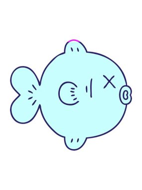 El animasyonunu güçlendir. Çizgi filmlerdeki komik balıklar.