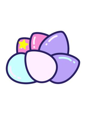 Parıldayan yıldızlar eğlenceli paskalya yumurtalarının dizaynının animasyonunu etkiler