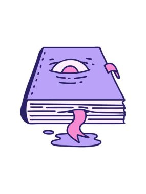 Ürkütücü bir büyü kitabının göz küresiyle hareket animasyonunu patlatmak