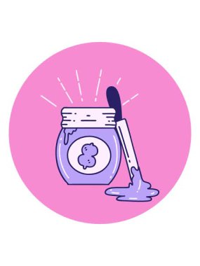 Dövme stili fıstık ezmesi ikonunun canlandırmasını bob ve duraklat