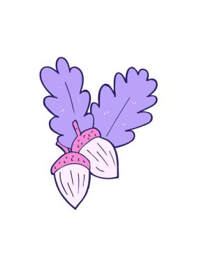 Çizgi film meşe palamutlarının hareketli animasyonunu oynat