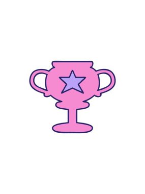 Altın bir kupanın tatlı çizgi filminin canlandırması.