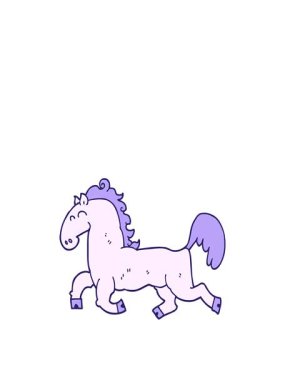 jumping motion animation of cartoon stallion