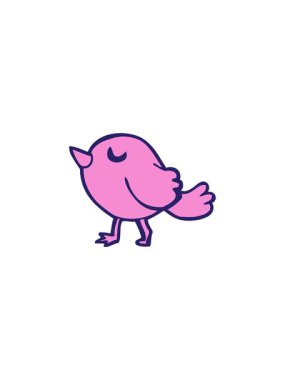 Parlak bir kuşun çizgi filminin hareketli animasyonu