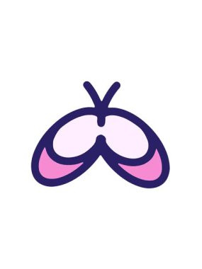 Basit sevimli kelebeğin titreşimli hareketli animasyonu