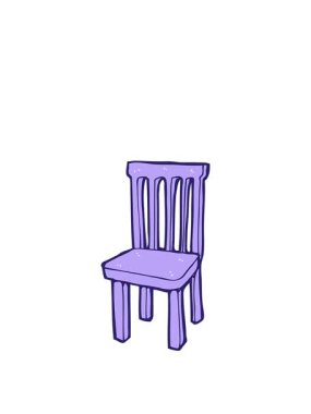 Çizgi film ahşap sandalyenin animasyonunu genişletiyor.