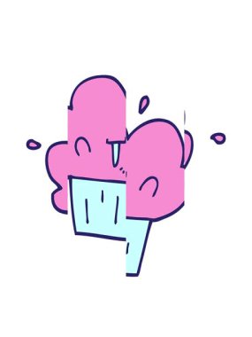 Fincan kek illüstrasyonunun bölünen hareket animasyonu