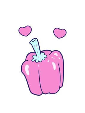 dönen kalpler çizgi film taze organik biber animasyonu