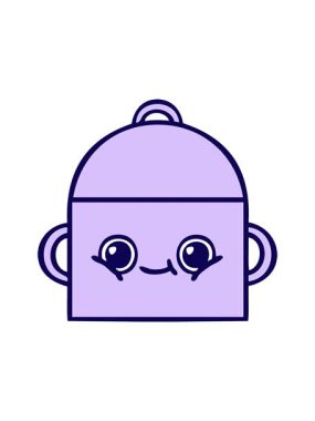 Neon ışık efektleri pişirme kabının sevimli çizgi filmlerinin animasyonları