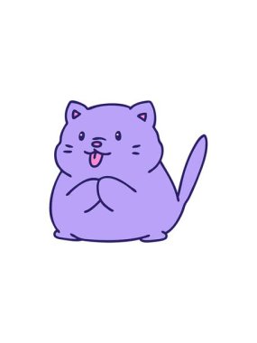 Küçük sevimli bir kedinin çizgi filminin yıldız patlaması etkisi animasyonu