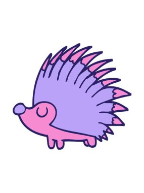 Çizgi film animasyonunu oynat. Karalama, kirpi.