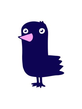 neon ışık efekti çizgi film animasyonu. Eğlenceli sevimli kuş.