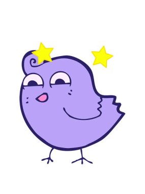 dönen yıldızların çizgi film animasyonu komik kuş