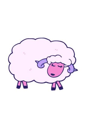 Çizgi filmdeki boynuzlu koyunların hareketli animasyonları.