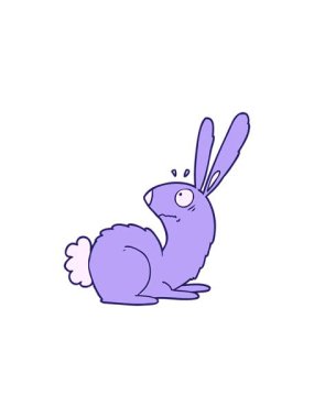 Çizgi filmin satış animasyonu ürkmüş tavşan.