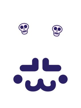 çatık kaş simgesinin dönen kafatası animasyonu