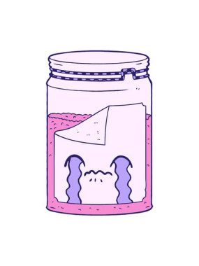 çizgi film kavanozunun ağlamasını durdurup canlandırmak